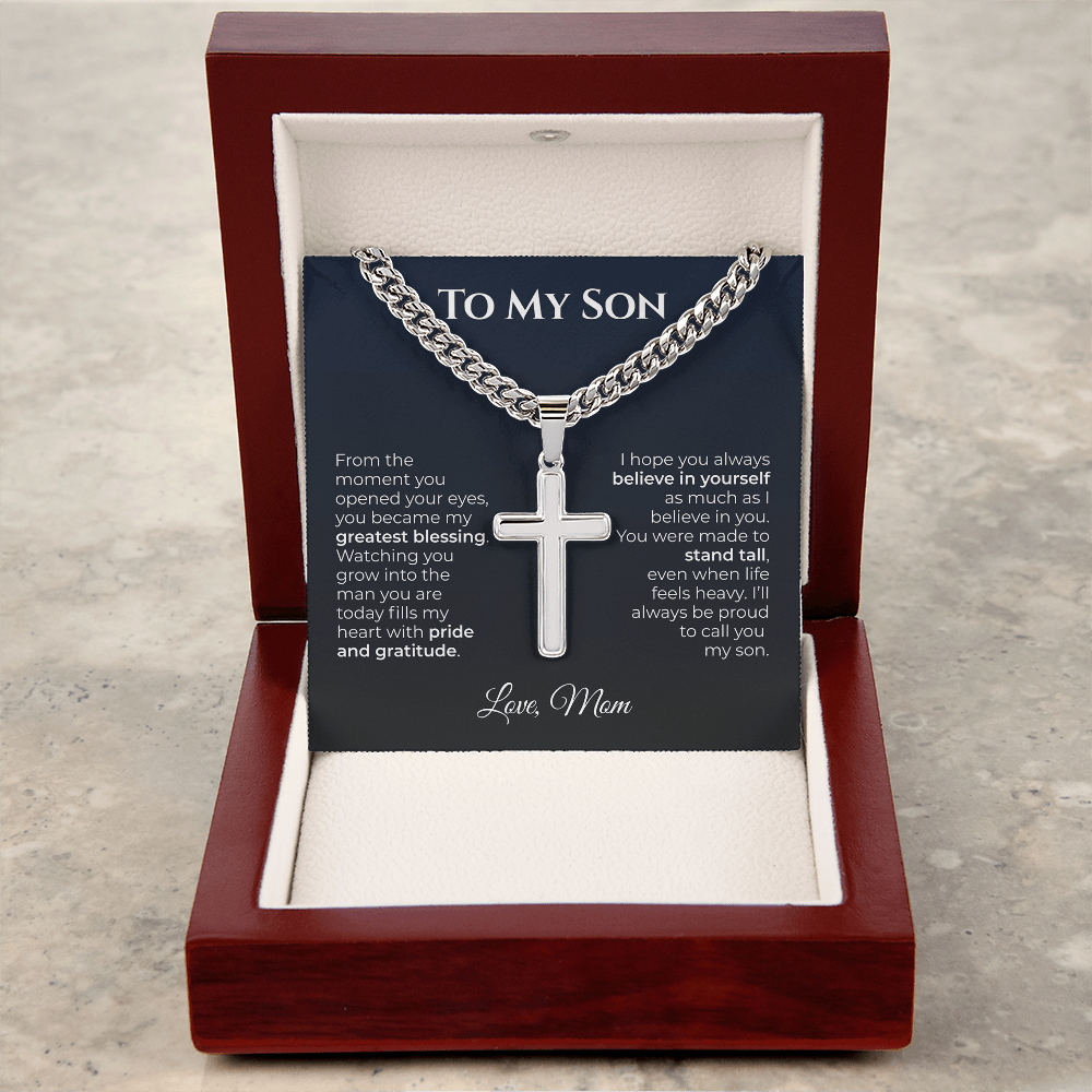 ShineOn Fulfillment Jewelry Mom->Son Believe In Yourself Cross Necklace - GHR1233
