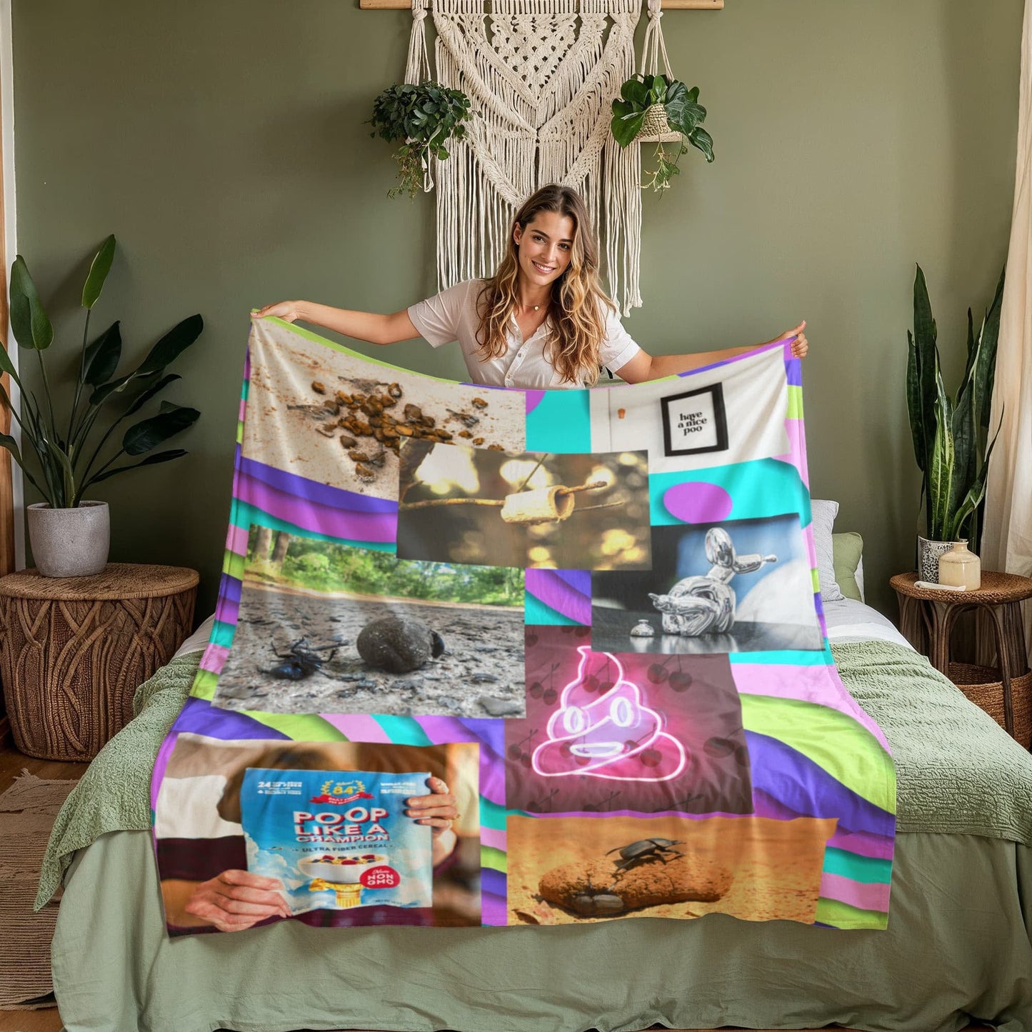ShineOn Fulfillment Jewelry Poop Happens - Coral Fleece Blanket - GHR1215