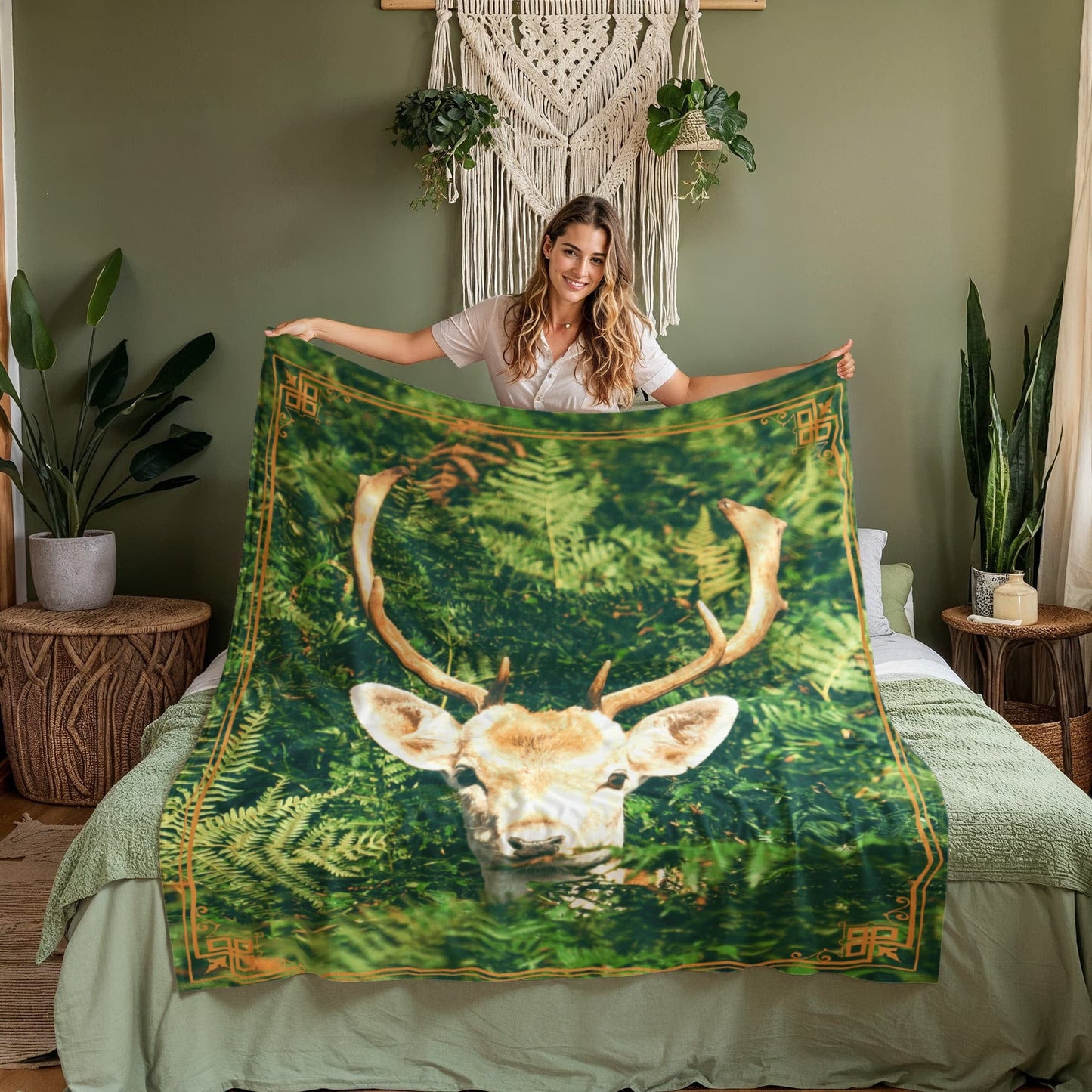 ShineOn Fulfillment Jewelry Rustic Hunting Lodge Throw - GHR1235