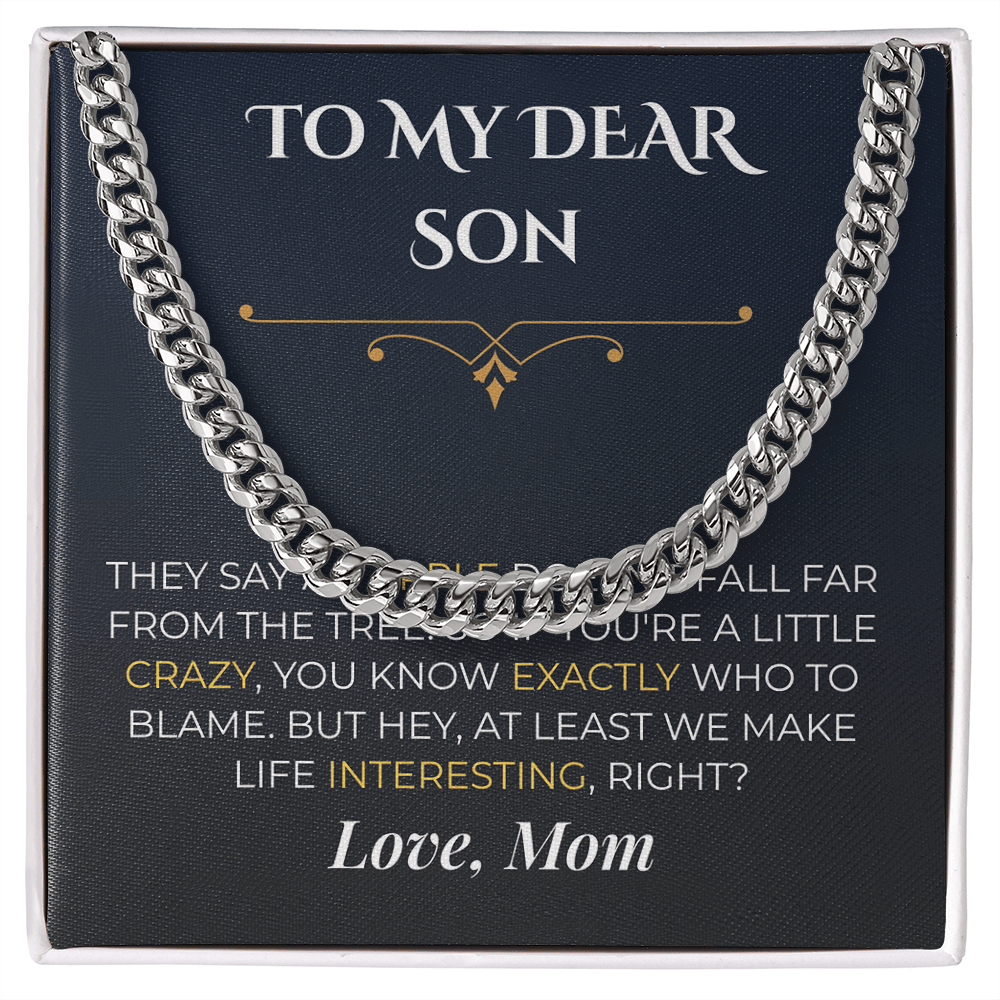 ShineOn Fulfillment Jewelry Stainless Steel / Standard Box Mom->Son - Cuban Link Necklace - GHR1260