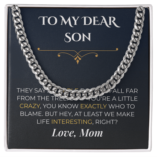 ShineOn Fulfillment Jewelry Stainless Steel / Standard Box Mom->Son - Cuban Link Necklace - GHR1260