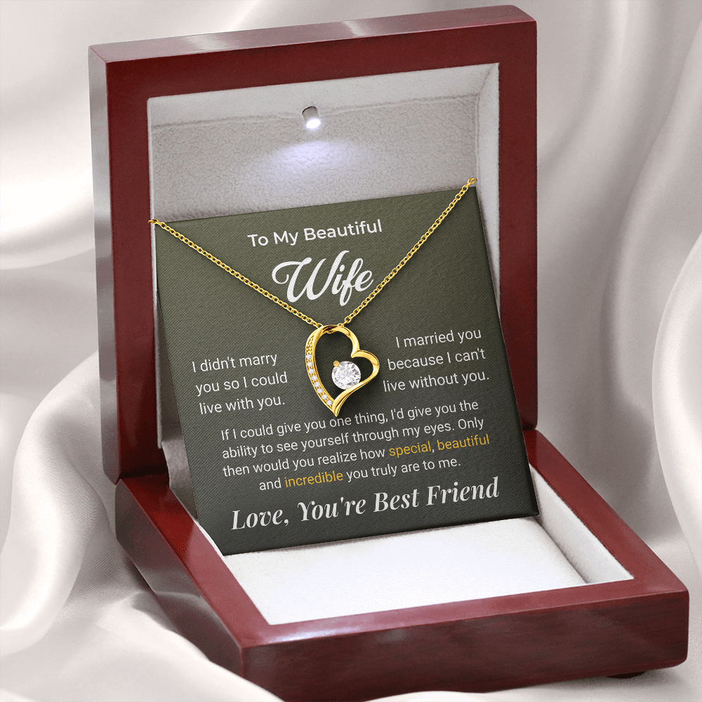 ShineOn Fulfillment Jewelry To My Beautiful Wife Forever Love Necklace - GHR1261