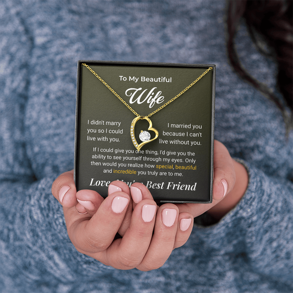 ShineOn Fulfillment Jewelry To My Beautiful Wife Forever Love Necklace - GHR1261