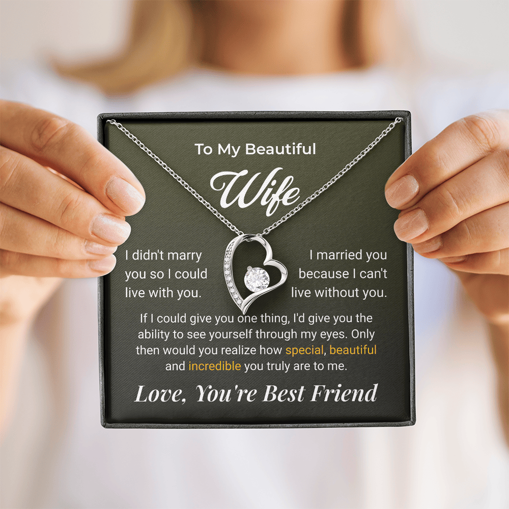 ShineOn Fulfillment Jewelry To My Beautiful Wife Forever Love Necklace - GHR1261