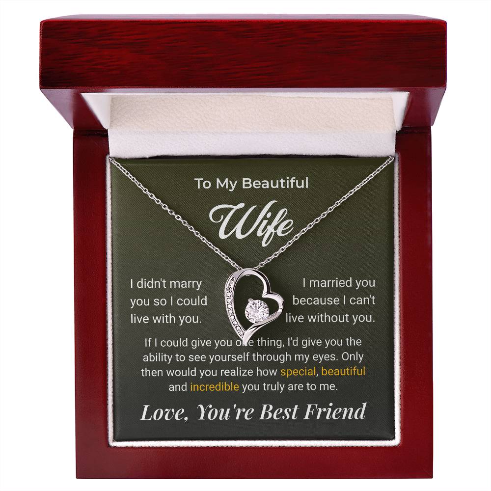 ShineOn Fulfillment Jewelry To My Beautiful Wife Forever Love Necklace - GHR1261