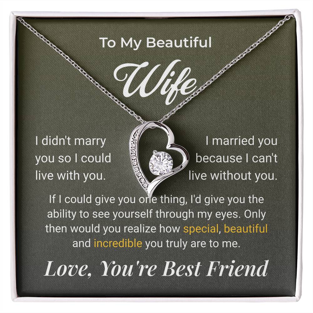 ShineOn Fulfillment Jewelry To My Beautiful Wife Forever Love Necklace - GHR1261