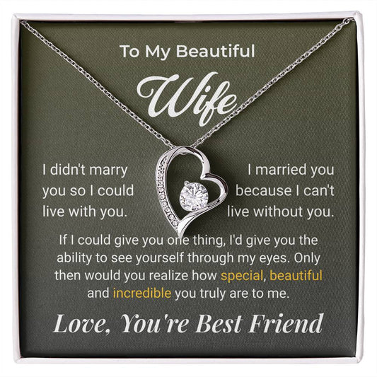 ShineOn Fulfillment Jewelry To My Beautiful Wife Forever Love Necklace - GHR1261