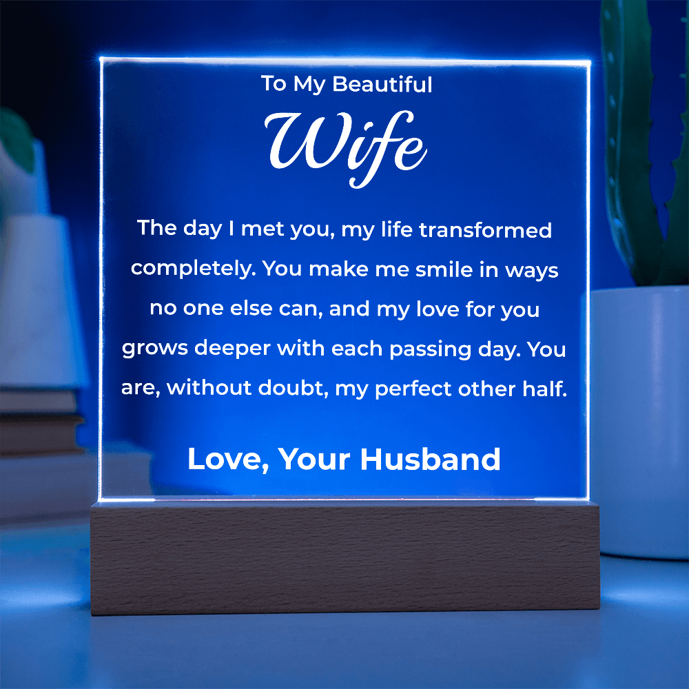 ShineOn Fulfillment Jewelry To My Beautiful Wife - LED Acrylic Plaque