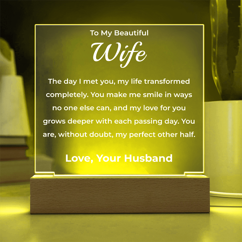 ShineOn Fulfillment Jewelry To My Beautiful Wife - LED Acrylic Plaque