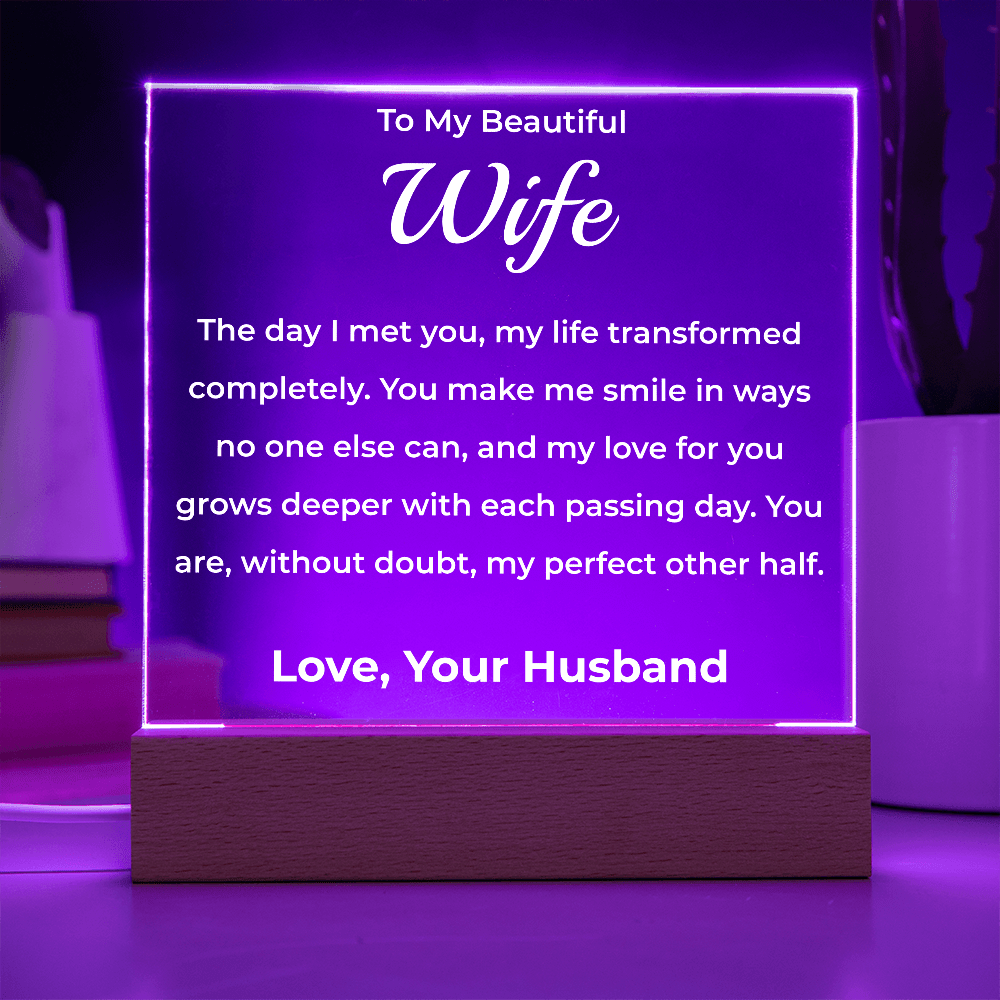 ShineOn Fulfillment Jewelry To My Beautiful Wife - LED Acrylic Plaque