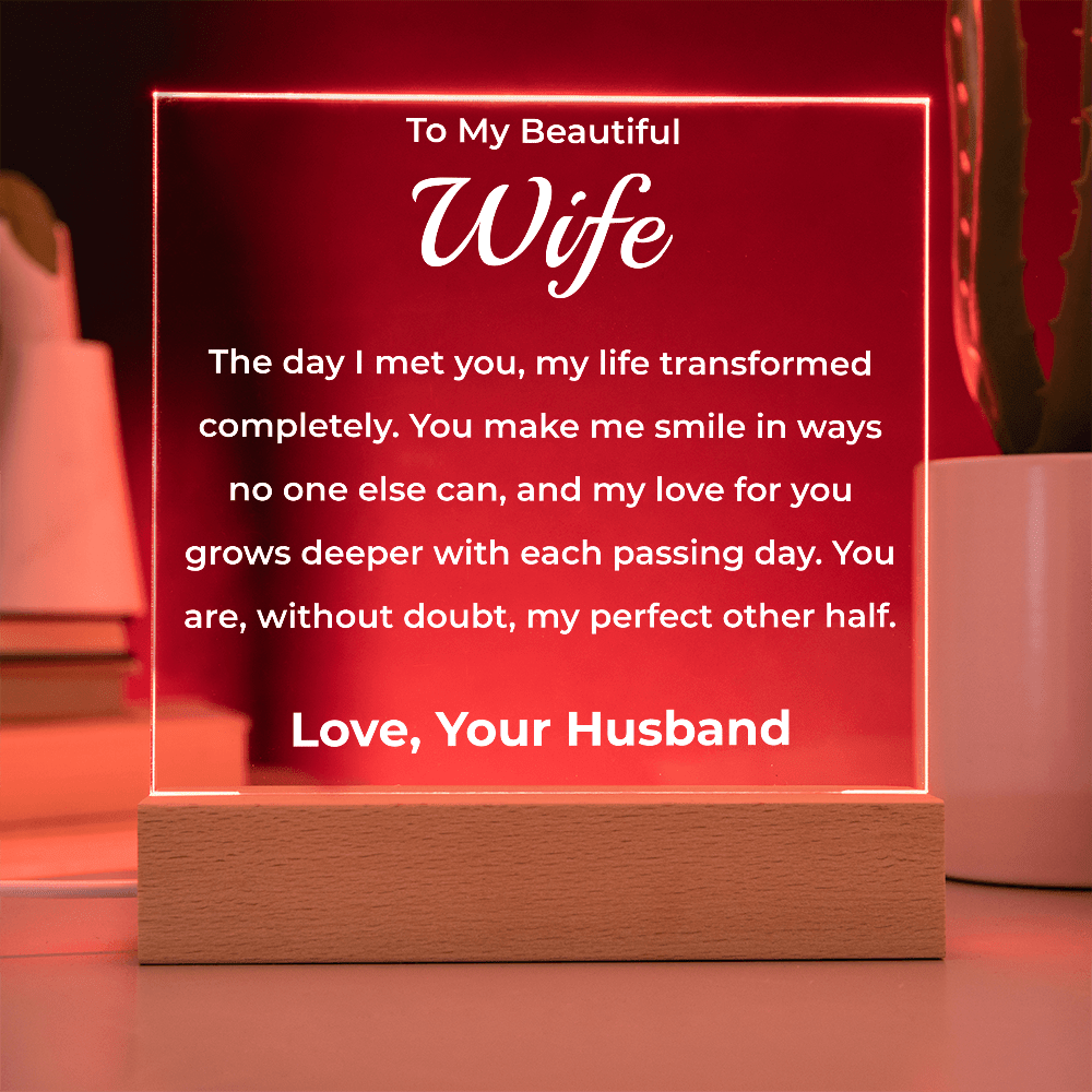 ShineOn Fulfillment Jewelry To My Beautiful Wife - LED Acrylic Plaque