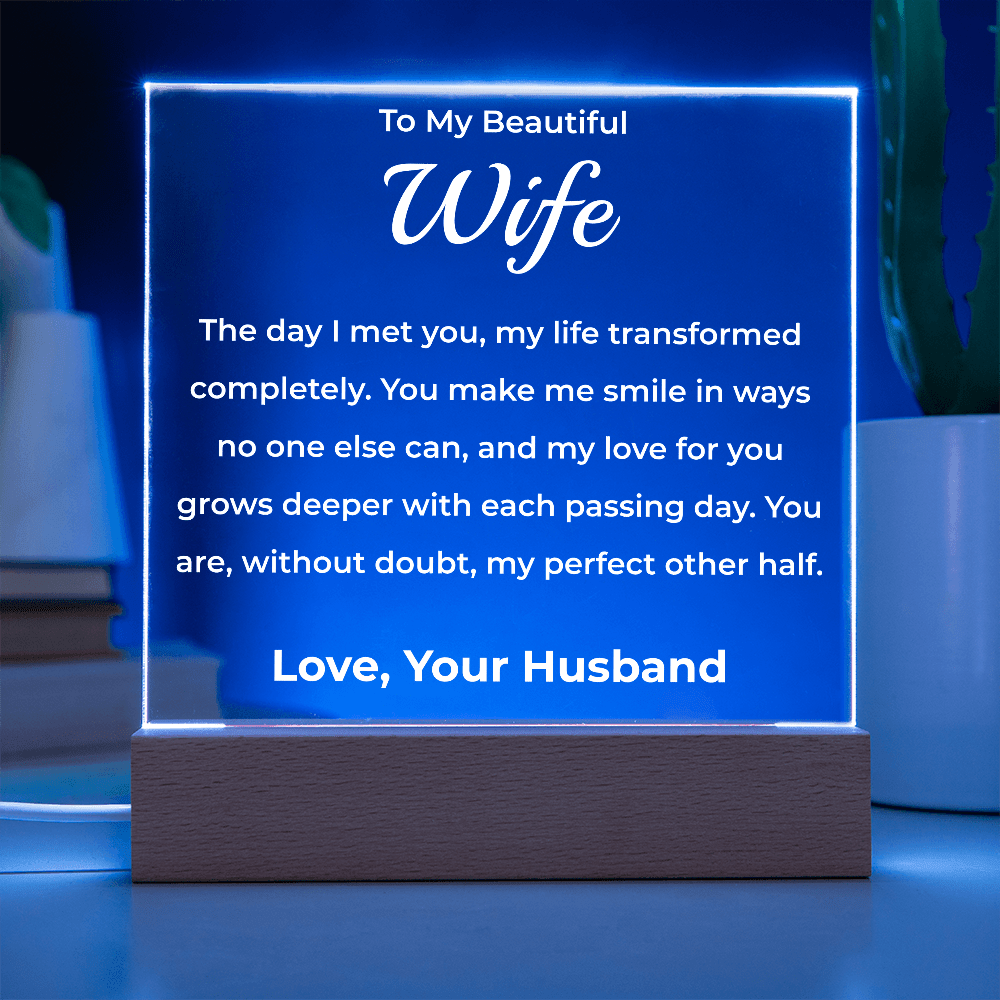ShineOn Fulfillment Jewelry To My Beautiful Wife - LED Acrylic Plaque