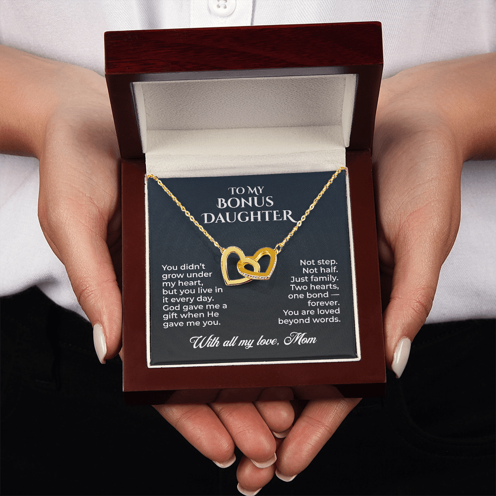 ShineOn Fulfillment Jewelry To My Bonus Daughter – Two Hearts, One Bond - GHR1214