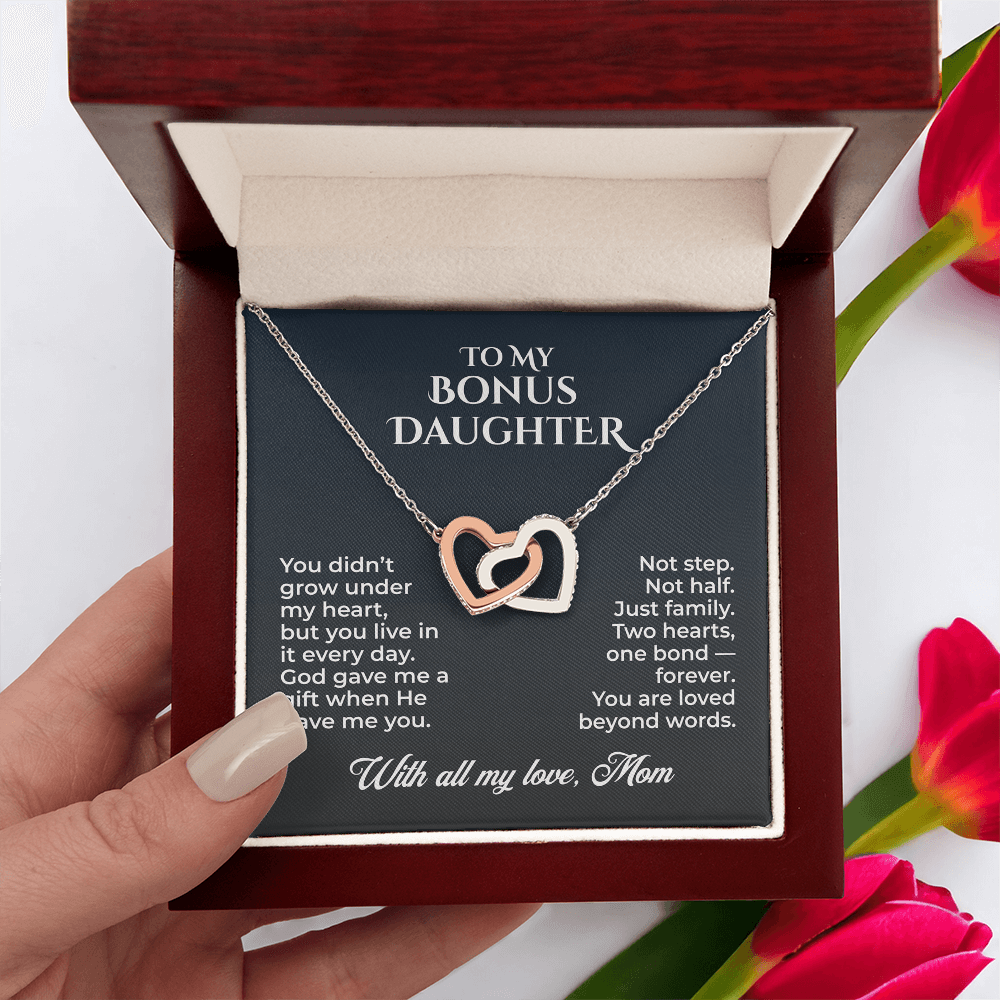 ShineOn Fulfillment Jewelry To My Bonus Daughter – Two Hearts, One Bond - GHR1214