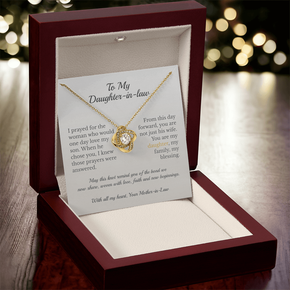 ShineOn Fulfillment Jewelry To My Daughter-in-Law – Love Knot Necklace - GHR1205