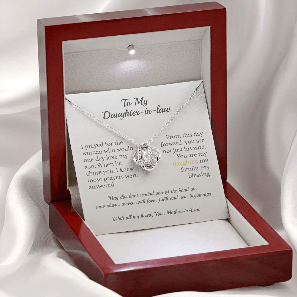 ShineOn Fulfillment Jewelry To My Daughter-in-Law – Love Knot Necklace - GHR1205