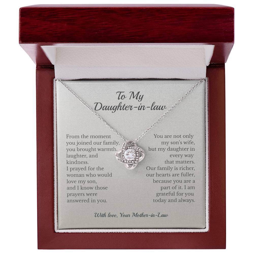 ShineOn Fulfillment Jewelry To My Daughter-in-Law – Love Knot Necklace - GHR1207