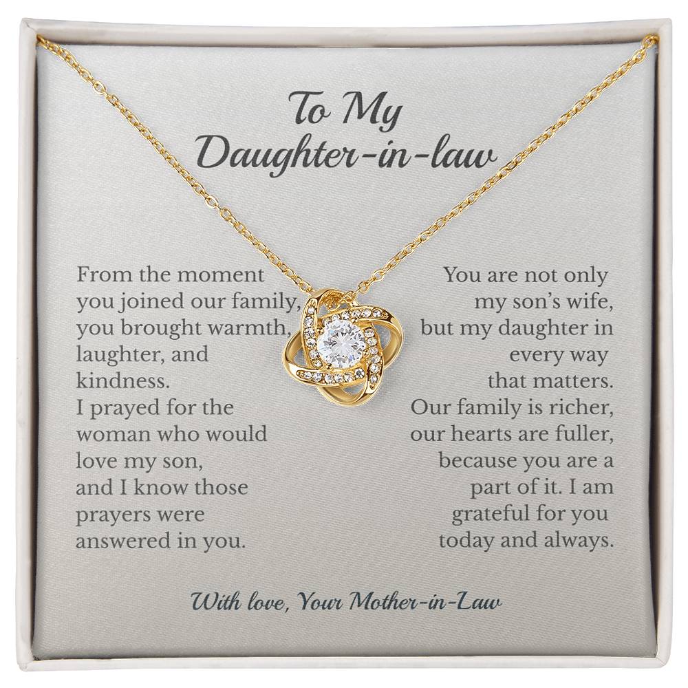 ShineOn Fulfillment Jewelry To My Daughter-in-Law – Love Knot Necklace - GHR1207