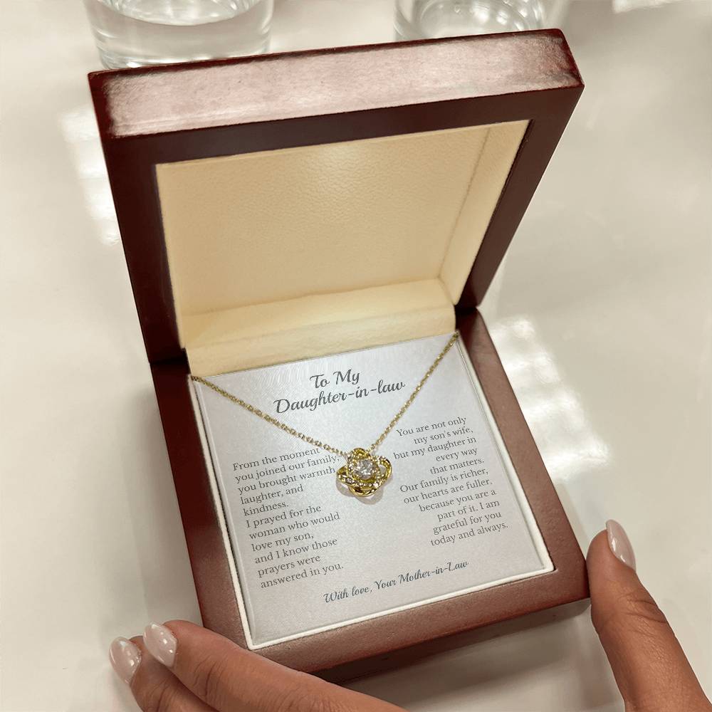 ShineOn Fulfillment Jewelry To My Daughter-in-Law – Love Knot Necklace - GHR1207