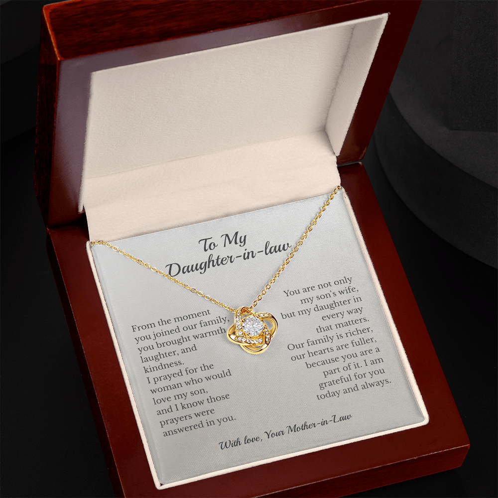 ShineOn Fulfillment Jewelry To My Daughter-in-Law – Love Knot Necklace - GHR1207