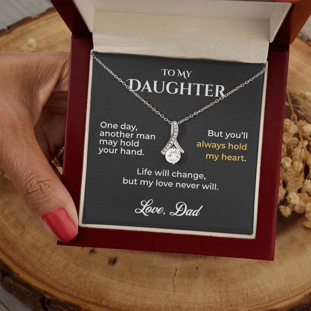 ShineOn Fulfillment Jewelry To My Daughter Necklace – You'll Always Hold My Heart - GHR1200