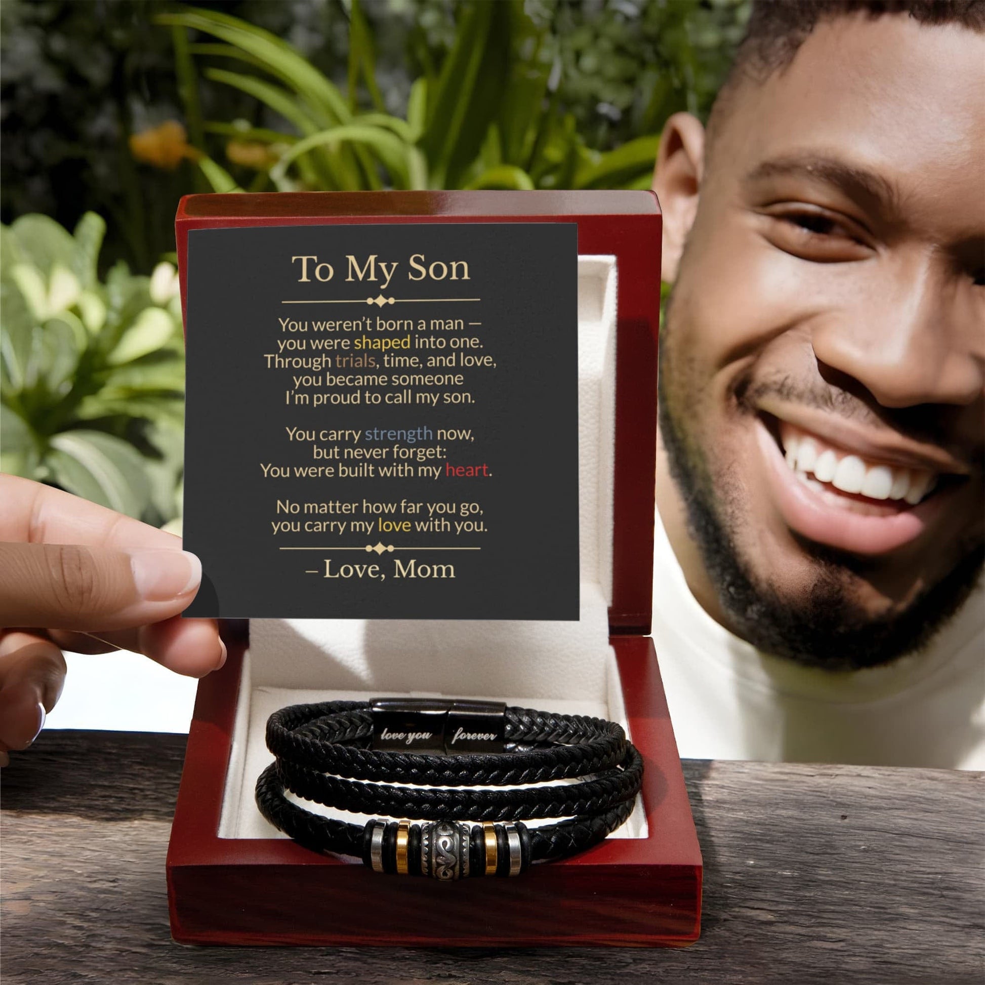 ShineOn Fulfillment Jewelry To My Son Bracelet – Built from Love, Worn with Pride - GHR1189
