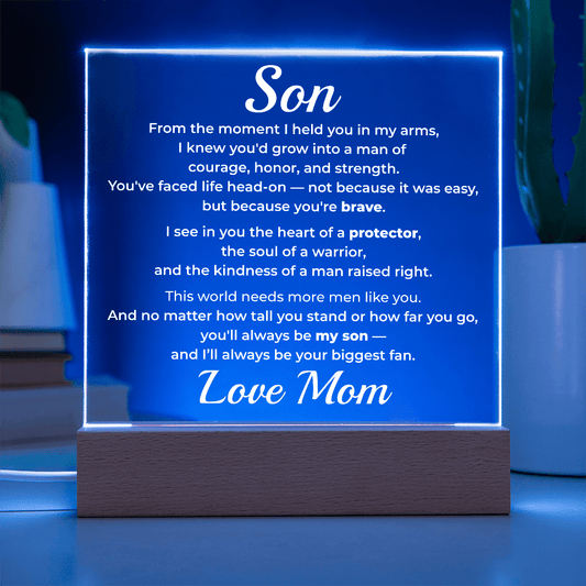 ShineOn Fulfillment Jewelry To My Son – LED Acrylic Plaque - GHR1194