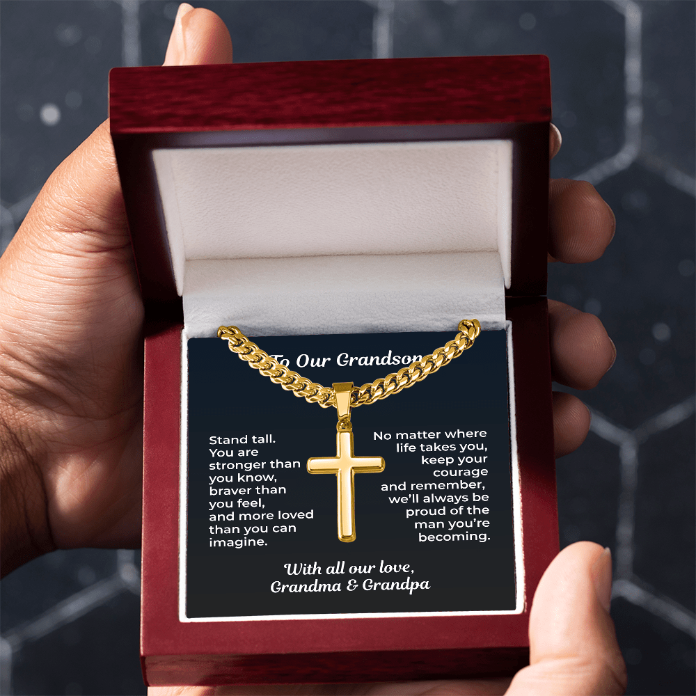 ShineOn Fulfillment Jewelry To Our Grandson – Artisan Cross Necklace - GHR1209