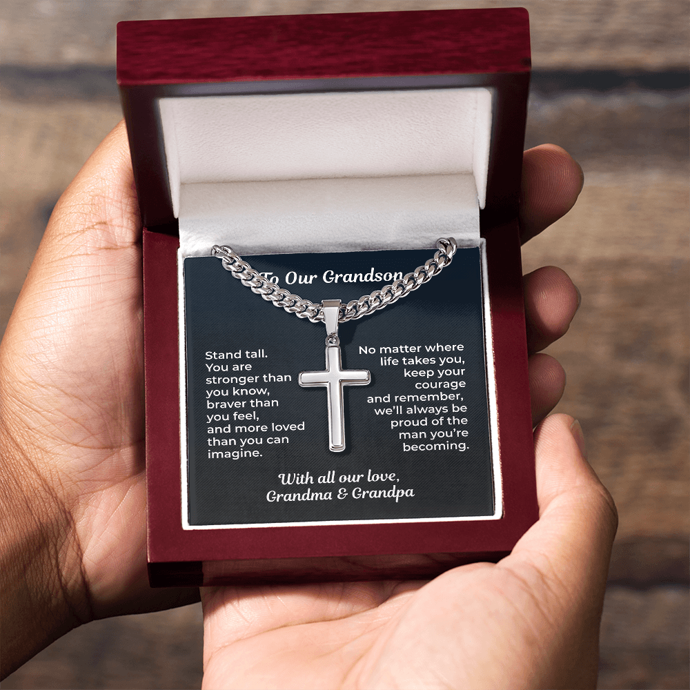 ShineOn Fulfillment Jewelry To Our Grandson – Artisan Cross Necklace - GHR1209