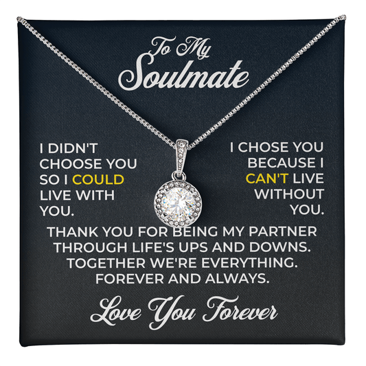 ShineOn Fulfillment Jewelry Two Tone Box Soulmate - Eternal Hope Necklace - GHR1253