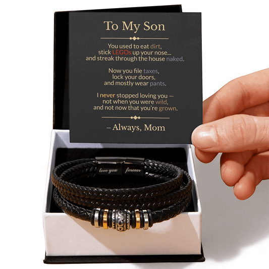 ShineOn Fulfillment Jewelry Two Tone Box To My Son – From Wild to Grown, and Always Loved - GHR1186