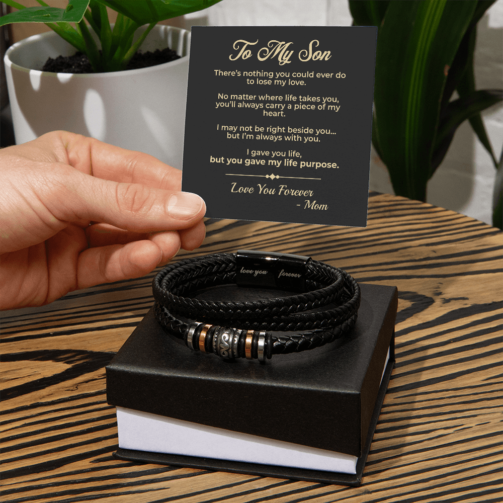 ShineOn Fulfillment Jewelry Two Tone Box To My Son - Love You Forever Bracelet - GHR1160