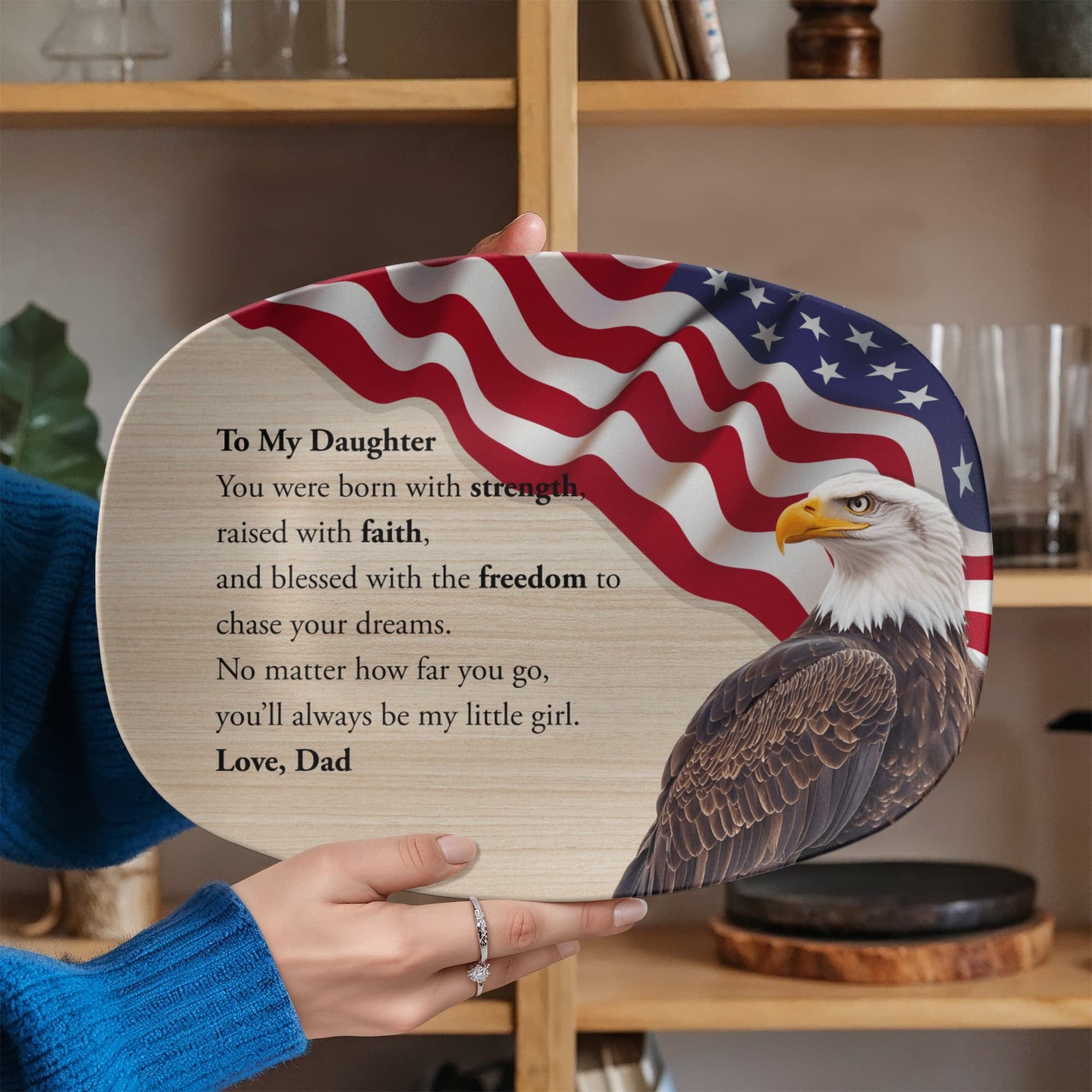 ShineOn Fulfillment Kitchenware 10”x14” Platter Dad->Daughter - Faith & Freedom Catchall Tray – GHR1228