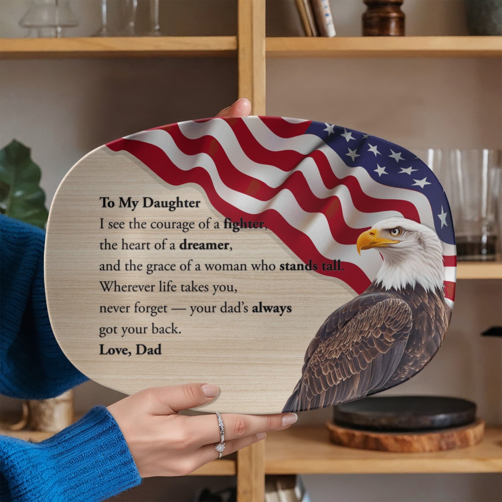 ShineOn Fulfillment Kitchenware 10”x14” Platter Dad->Daughter - Patriotic Catchall Tray - GHR1227