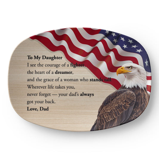 ShineOn Fulfillment Kitchenware 10”x14” Platter Dad->Daughter - Patriotic Catchall Tray - GHR1227