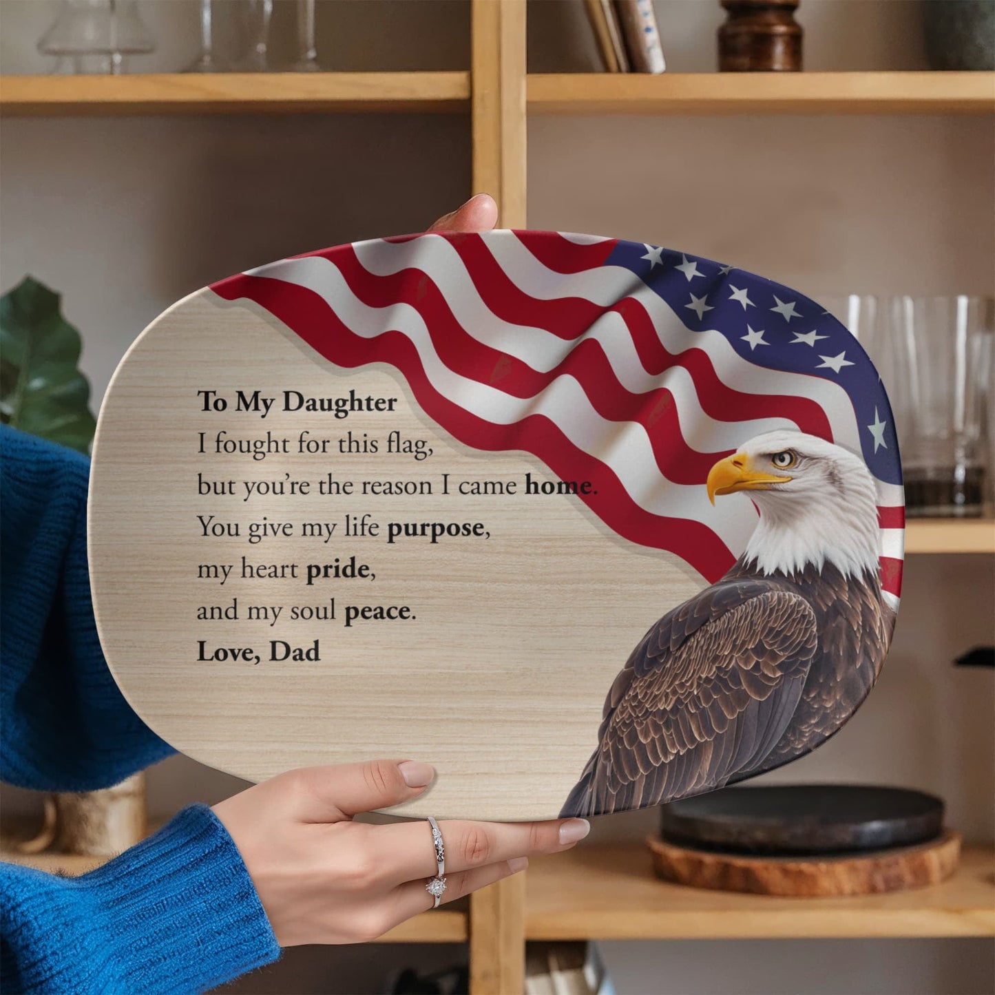 ShineOn Fulfillment Kitchenware 10”x14” Platter Dad->Daughter - Veteran Catchall Tray – GHR1229