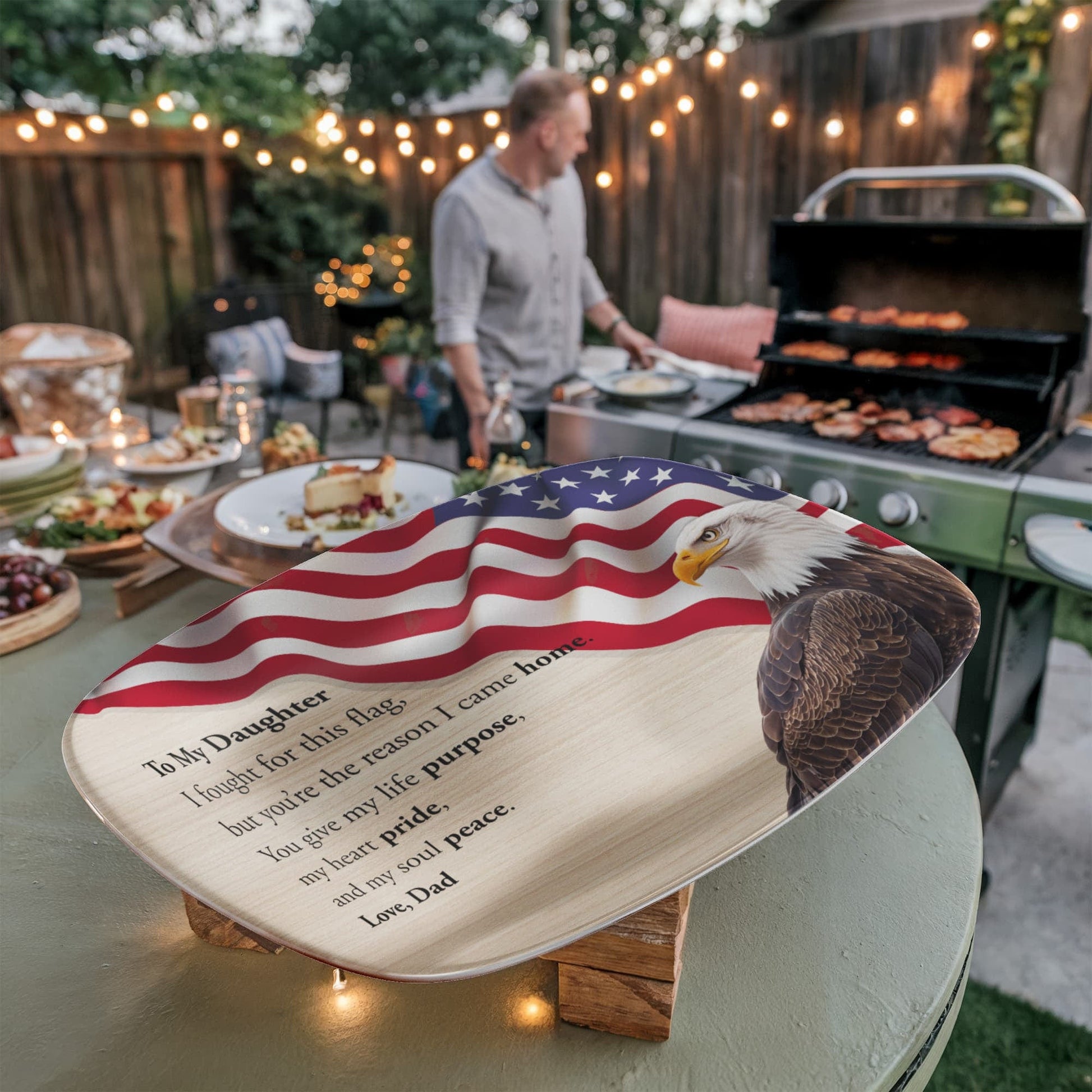 ShineOn Fulfillment Kitchenware 10”x14” Platter Dad->Daughter - Veteran Catchall Tray – GHR1229