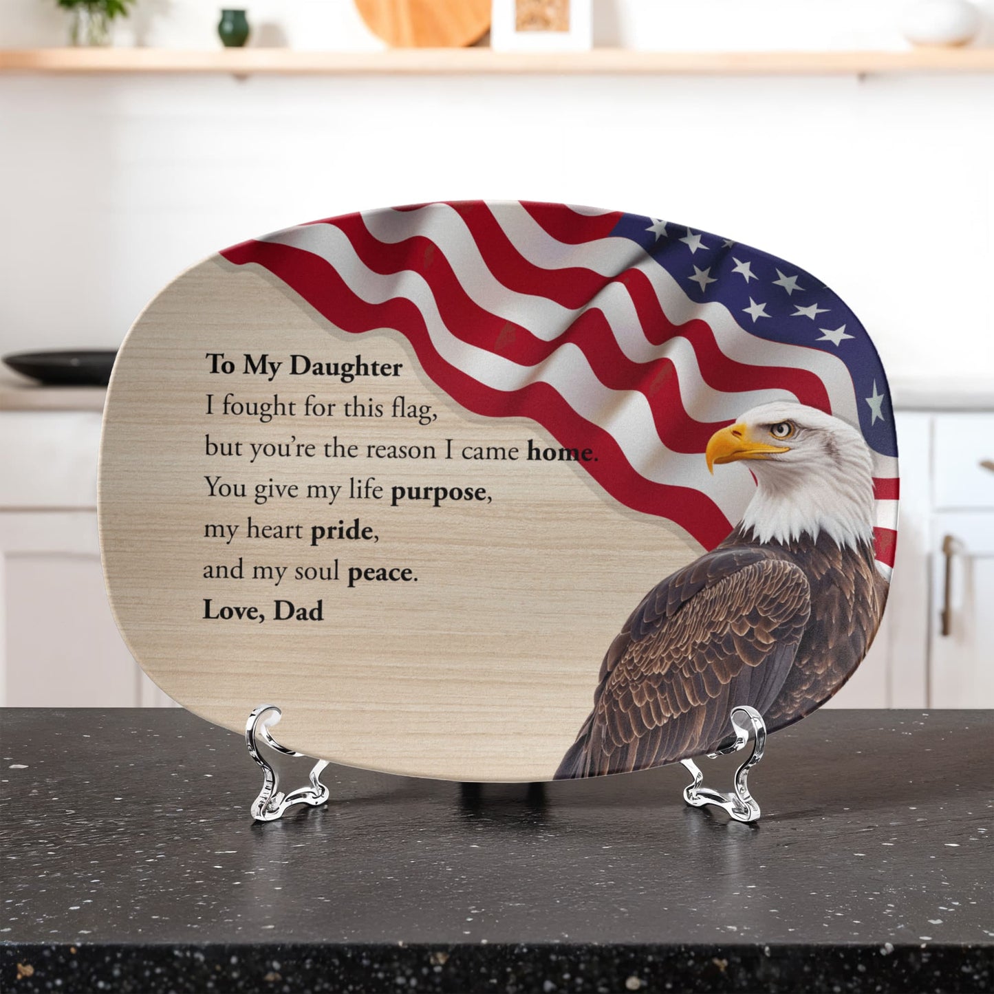 ShineOn Fulfillment Kitchenware 10”x14” Platter Dad->Daughter - Veteran Catchall Tray – GHR1229
