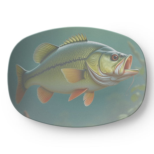 ShineOn Fulfillment Kitchenware 10”x14” Platter Gone Fishin' Catchall Tray – Bass Edition - GHR1134