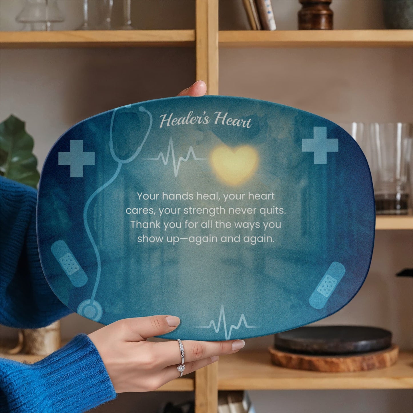 ShineOn Fulfillment Kitchenware 10”x14” Platter Healer's Heart – Catchall Tray - GHR1149