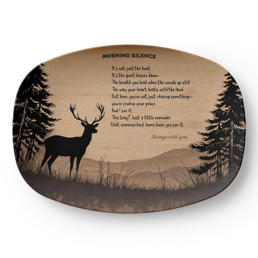 ShineOn Fulfillment Kitchenware 10”x14” Platter Morning Silence, Hunter's Heart – Catchall Tray - GHR1144