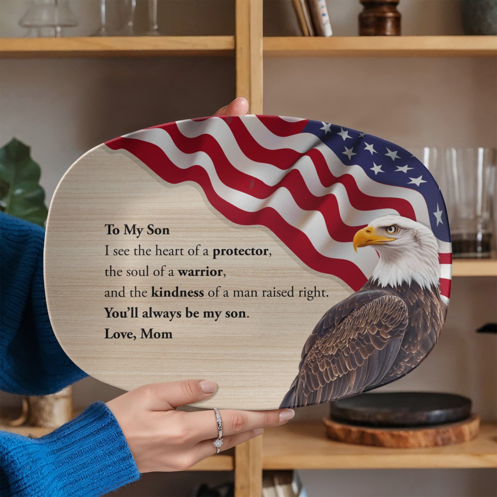 ShineOn Fulfillment Kitchenware 10”x14” Platter To My Son – Patriotic Catchall Tray - GHR1195
